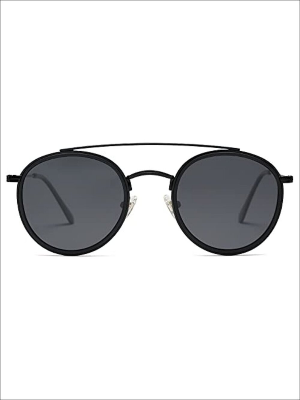Retro Round Polarized Sunglasses Metal Frame UV400 Double Bridge Unisex